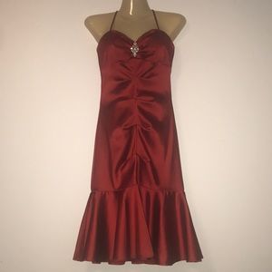 NEW Prom Evening Party Sexy Red Hot Dress Ruffle Hem 6